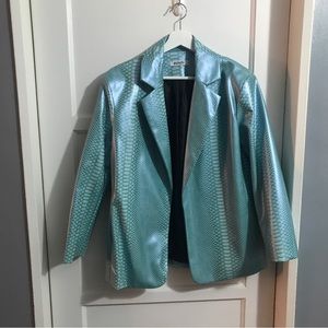 90s Vintage faux leather blazer